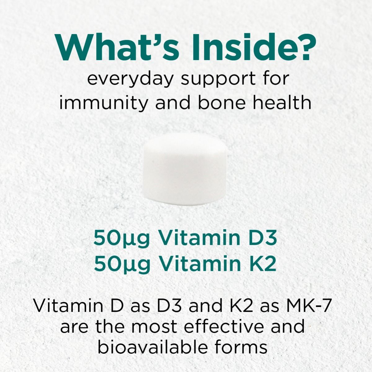 Daily D3 + K2 - 60 vegan tabs