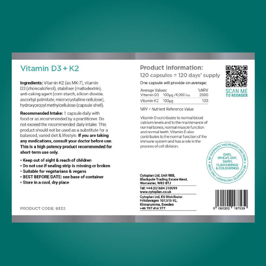 Vitamin D3 + K2 - 60 vcaps