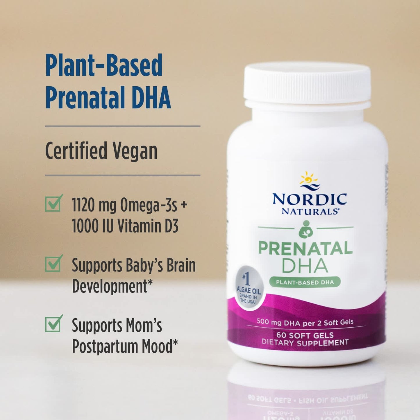 Prenatal DHA Vegan, 500mg - 60 softgels