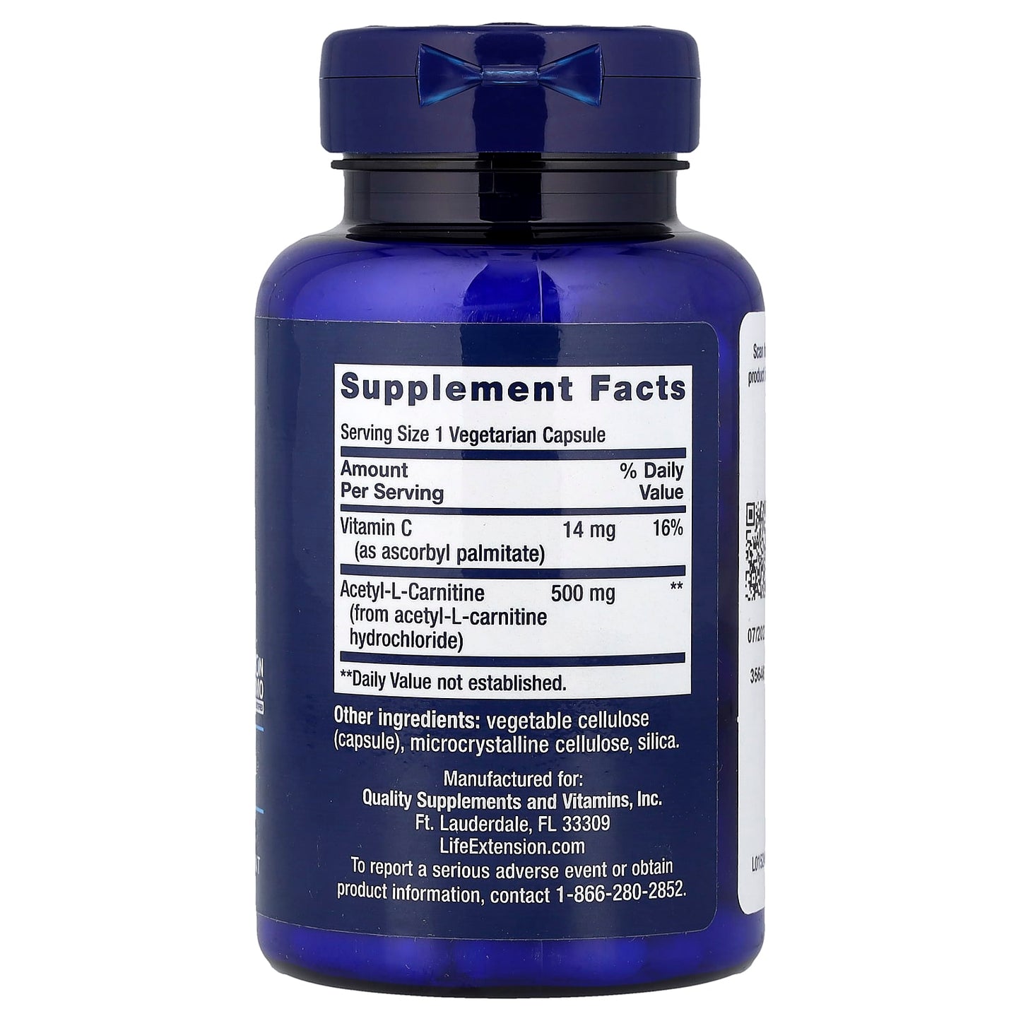 Acetyl-L-Carnitine, 500mg - 100 vcaps