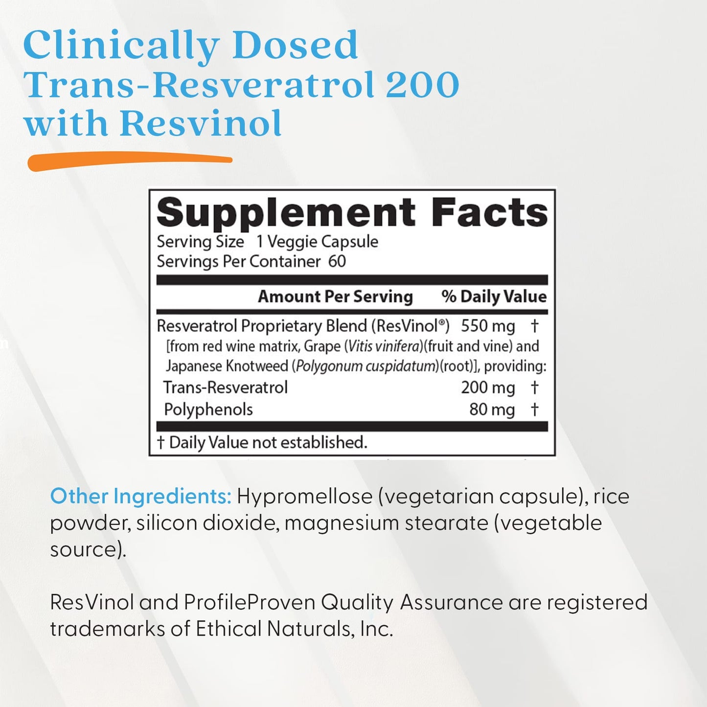 Trans-Resveratrol, 200mg - 60 vcaps