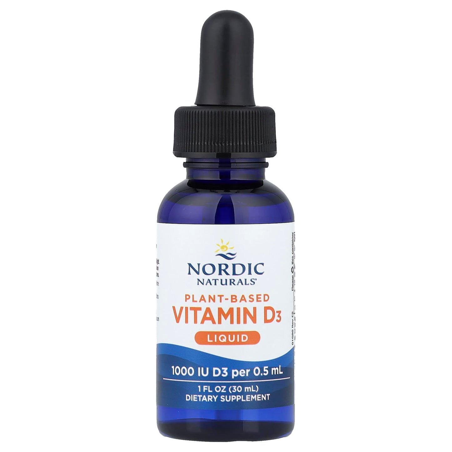 Plant-Based Vitamin D3 Liquid, 1000 IU Apple - 30 ml.
