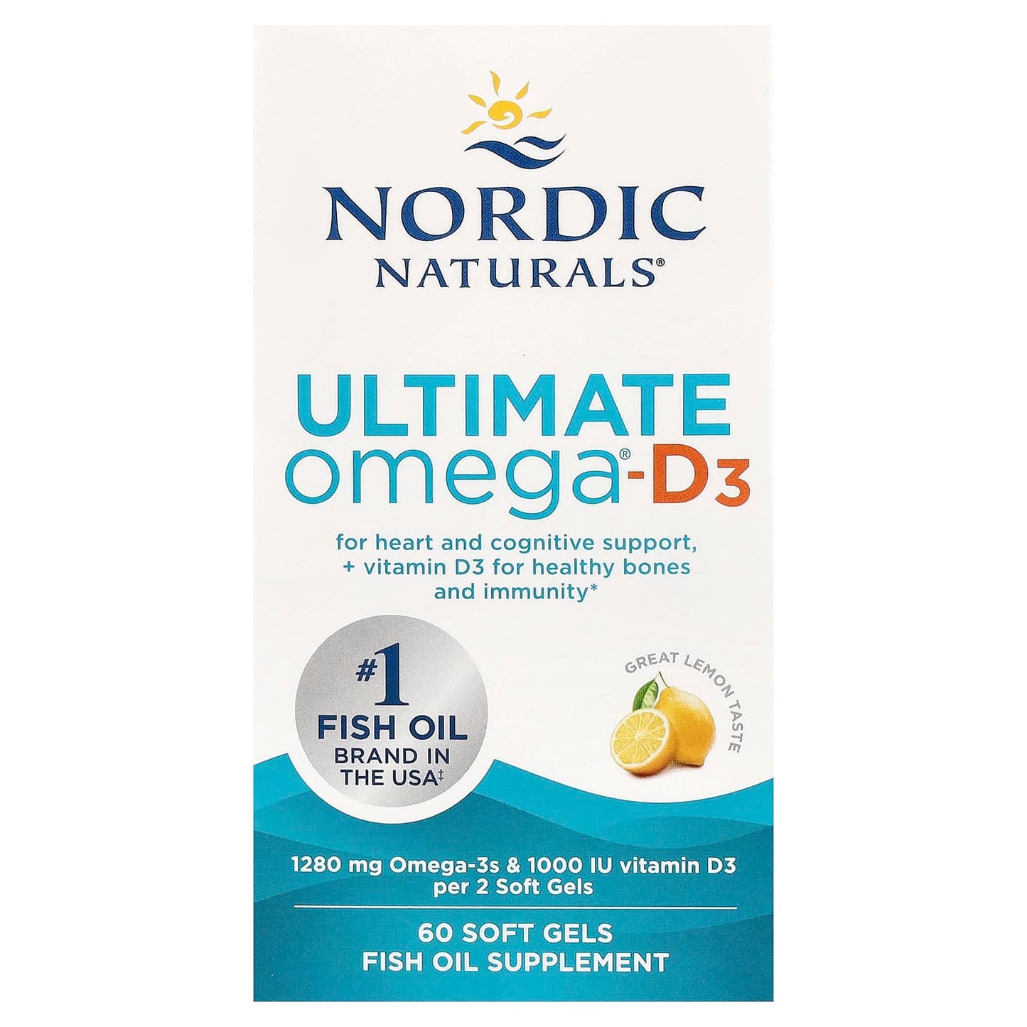 Ultimate Omega + CoQ10, 1280mg Lemon (EAN 768990891151) - 60 softgels