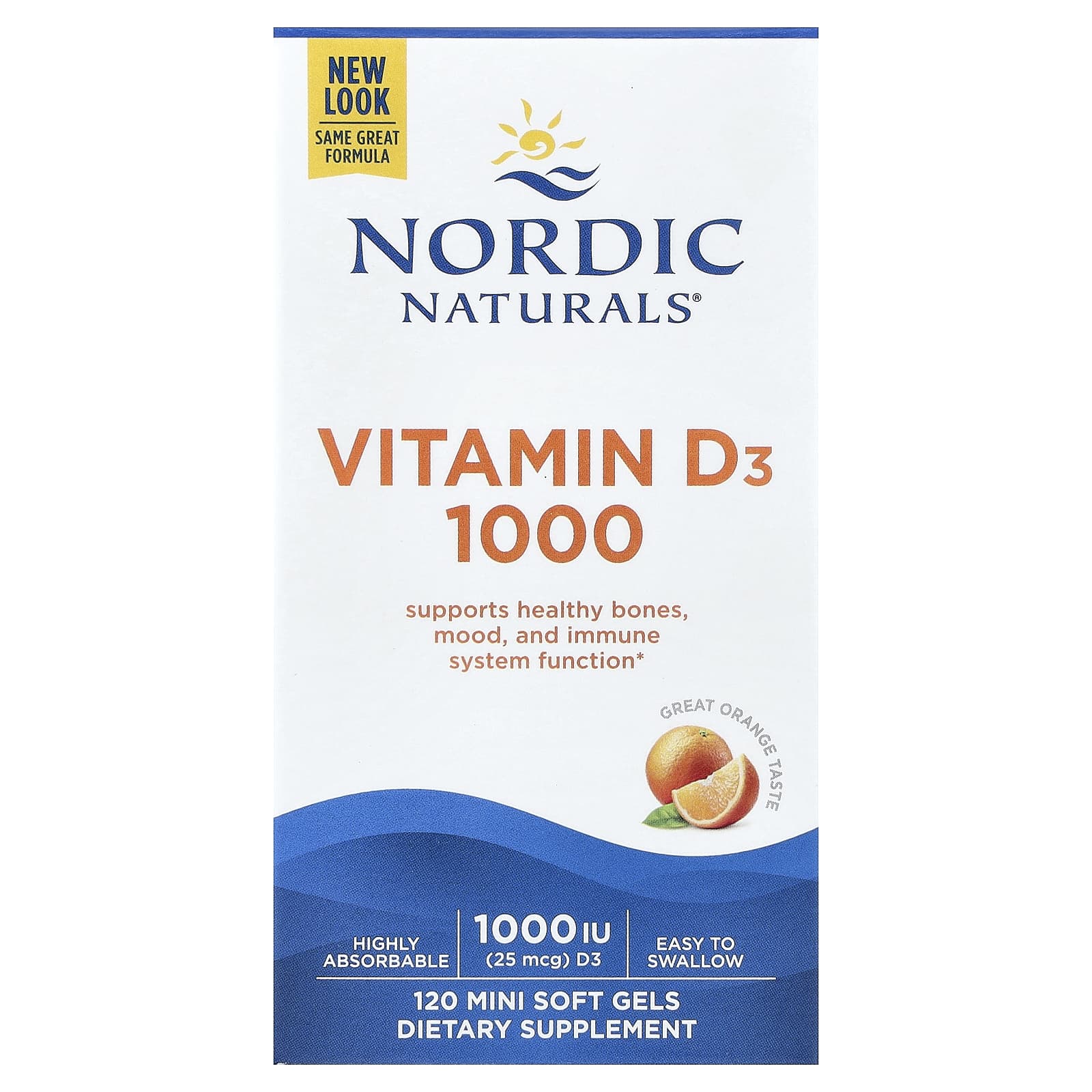 Vitamin D3, 1000 IU Orange - 120 softgels