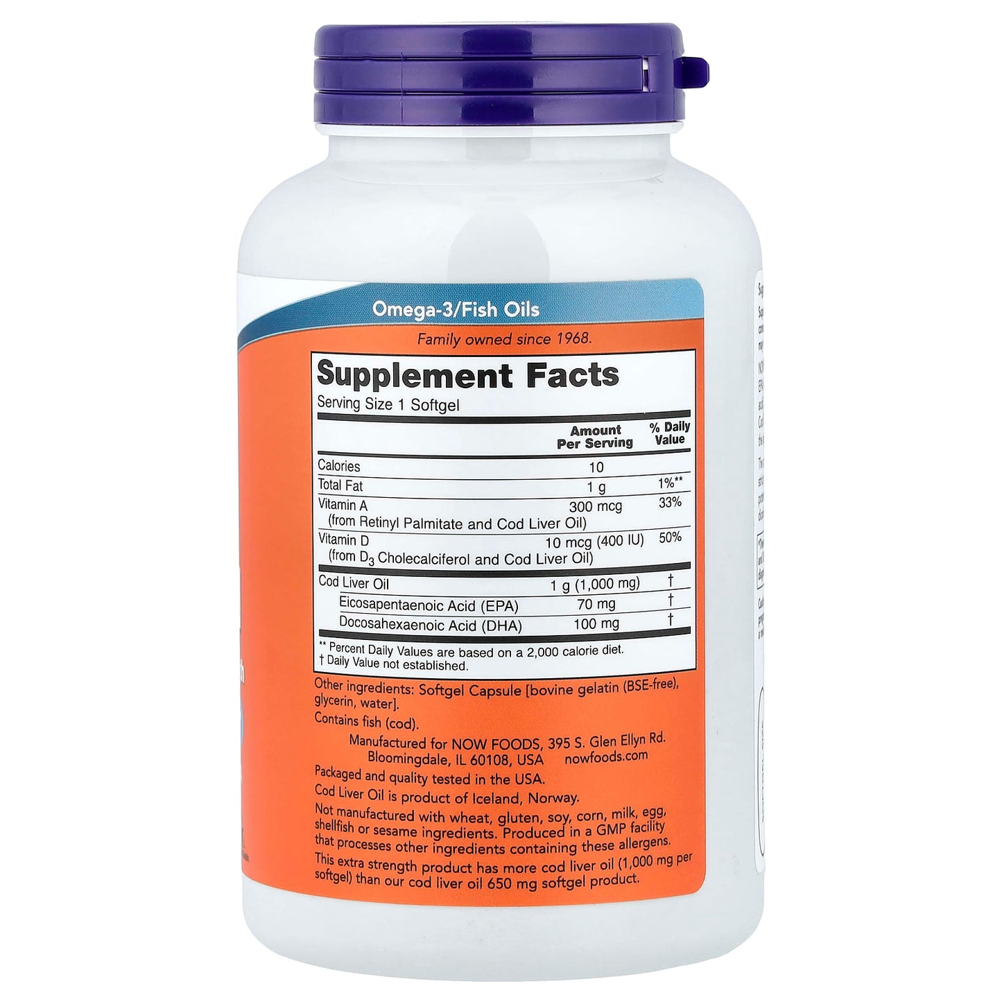 Cod Liver Oil, 1000mg Extra Strength - 90 softgels