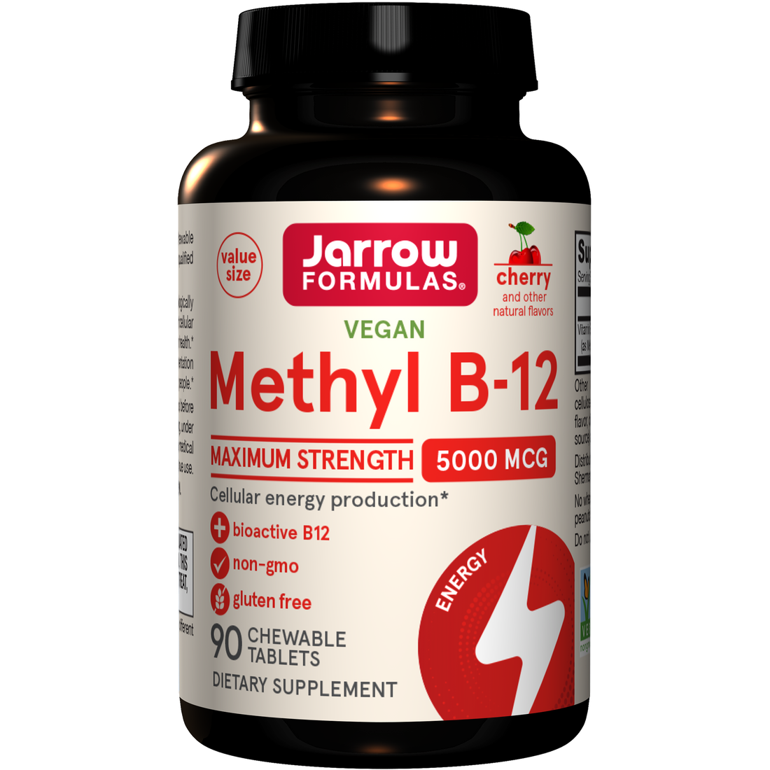 Jarrow Formulas Methyl B-12, 5000mcg (Cherry) - 60 vegan chewable tabs - image 4