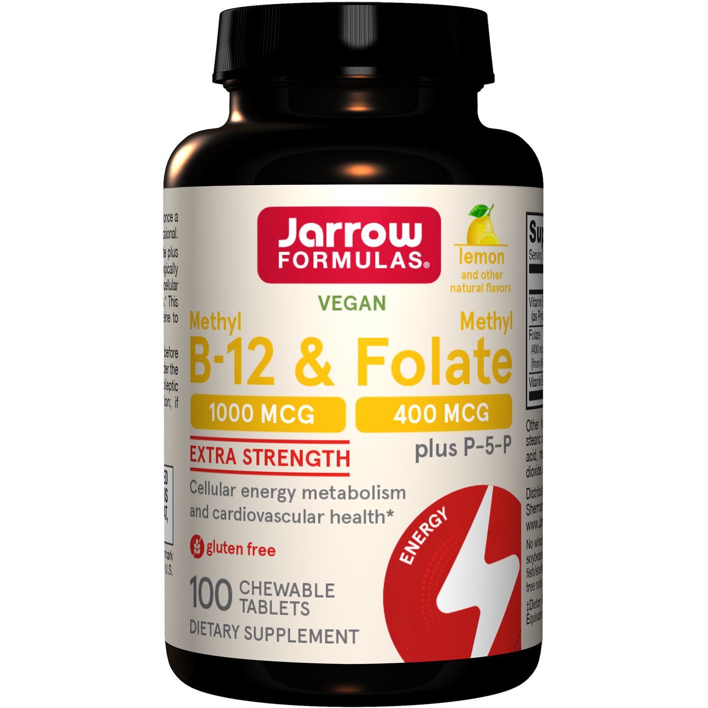 Methyl B-12 & Methyl Folate, Lemon - 100 chewable tabs