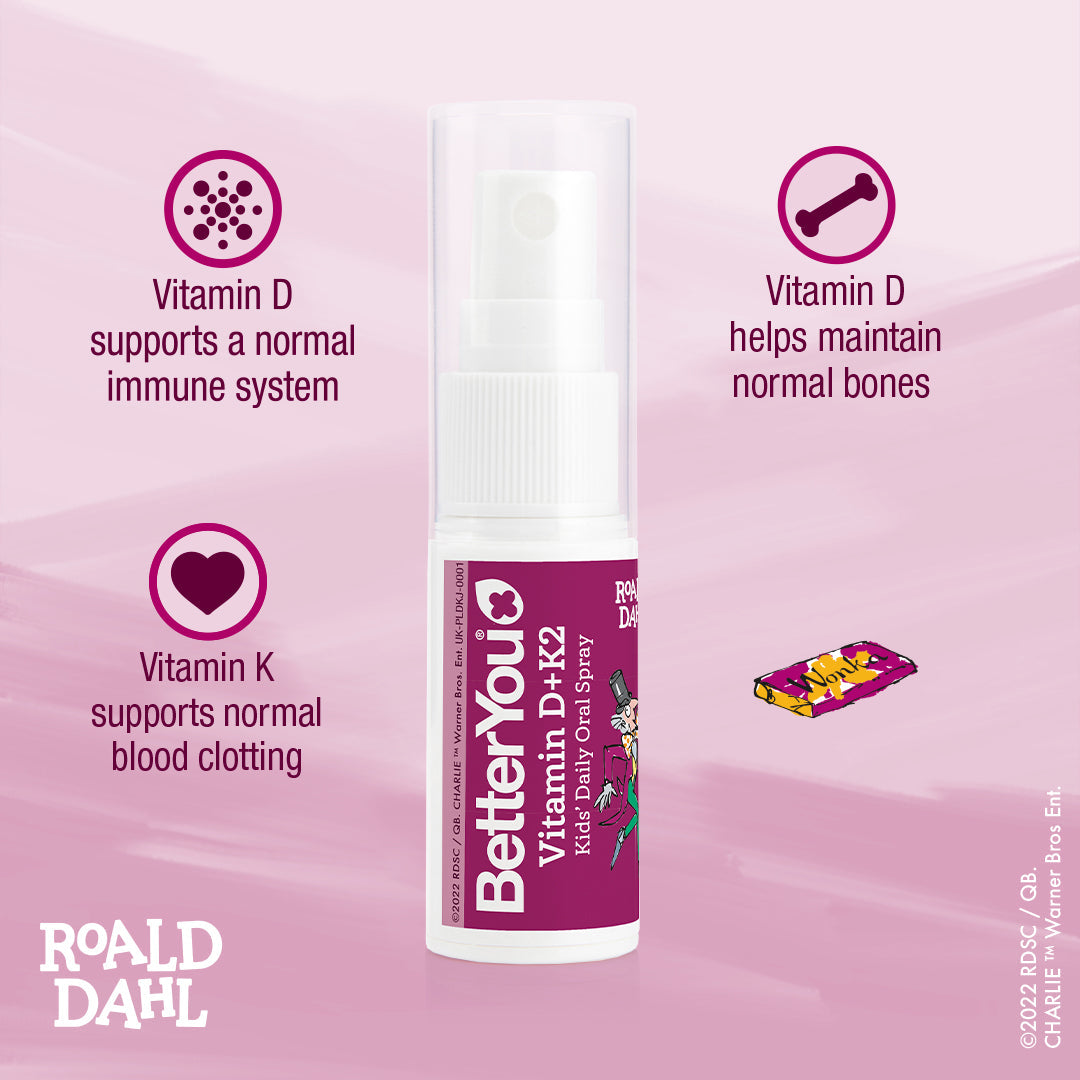 Vitamin D+K2 Kid's Daily Oral Spray, Bubblegum & Blueberry - 15 ml.