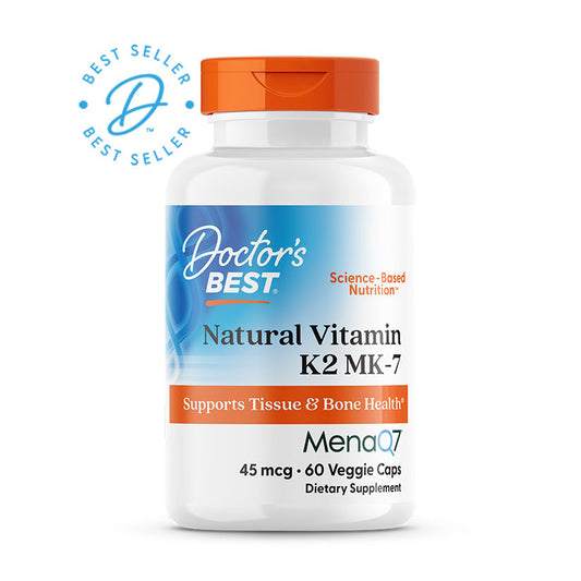Natural Vitamin K2 MK7 with MenaQ7, 45mcg - 60 vcaps