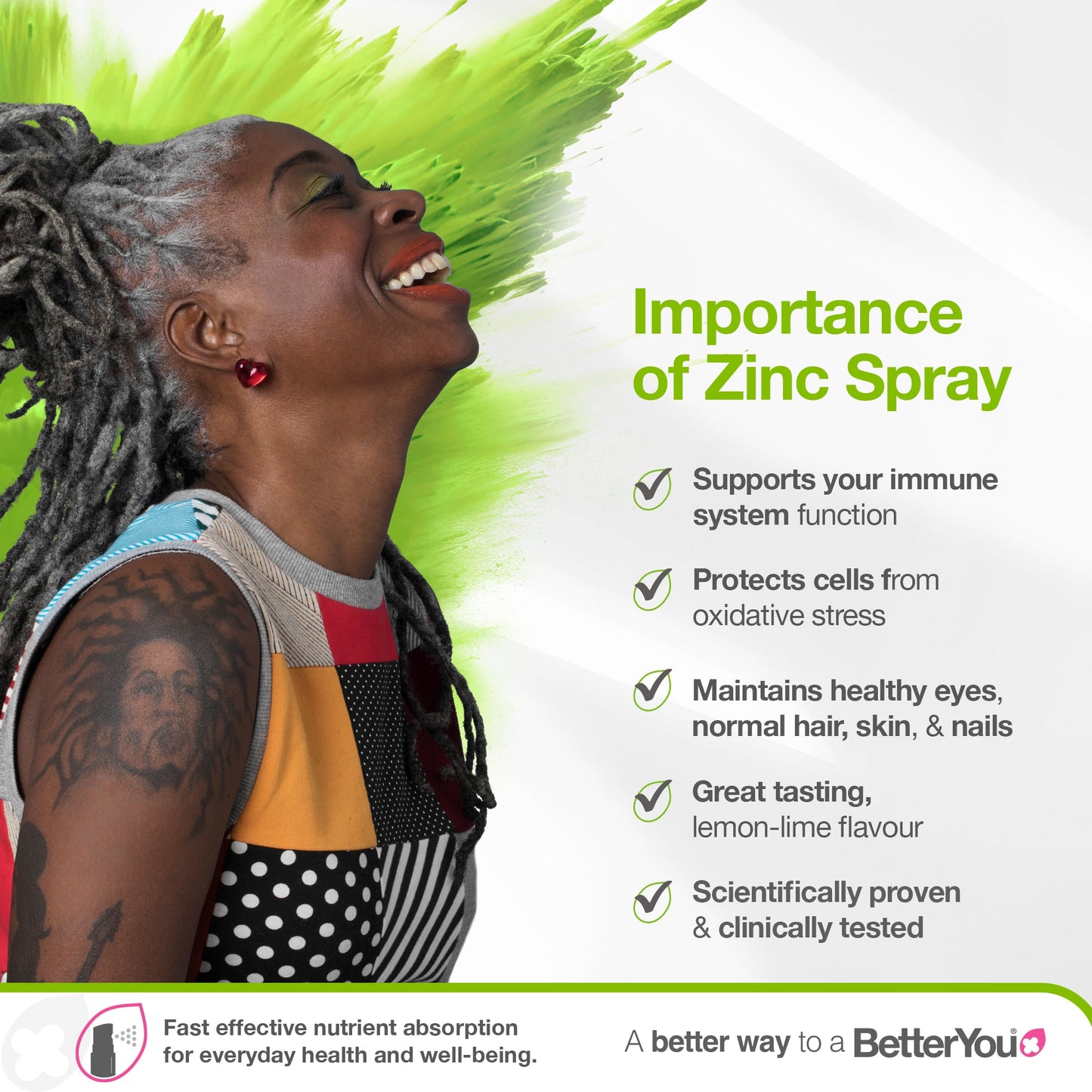 Zinc Daily Oral Spray, Natural Lemon & Lime - 50 ml.