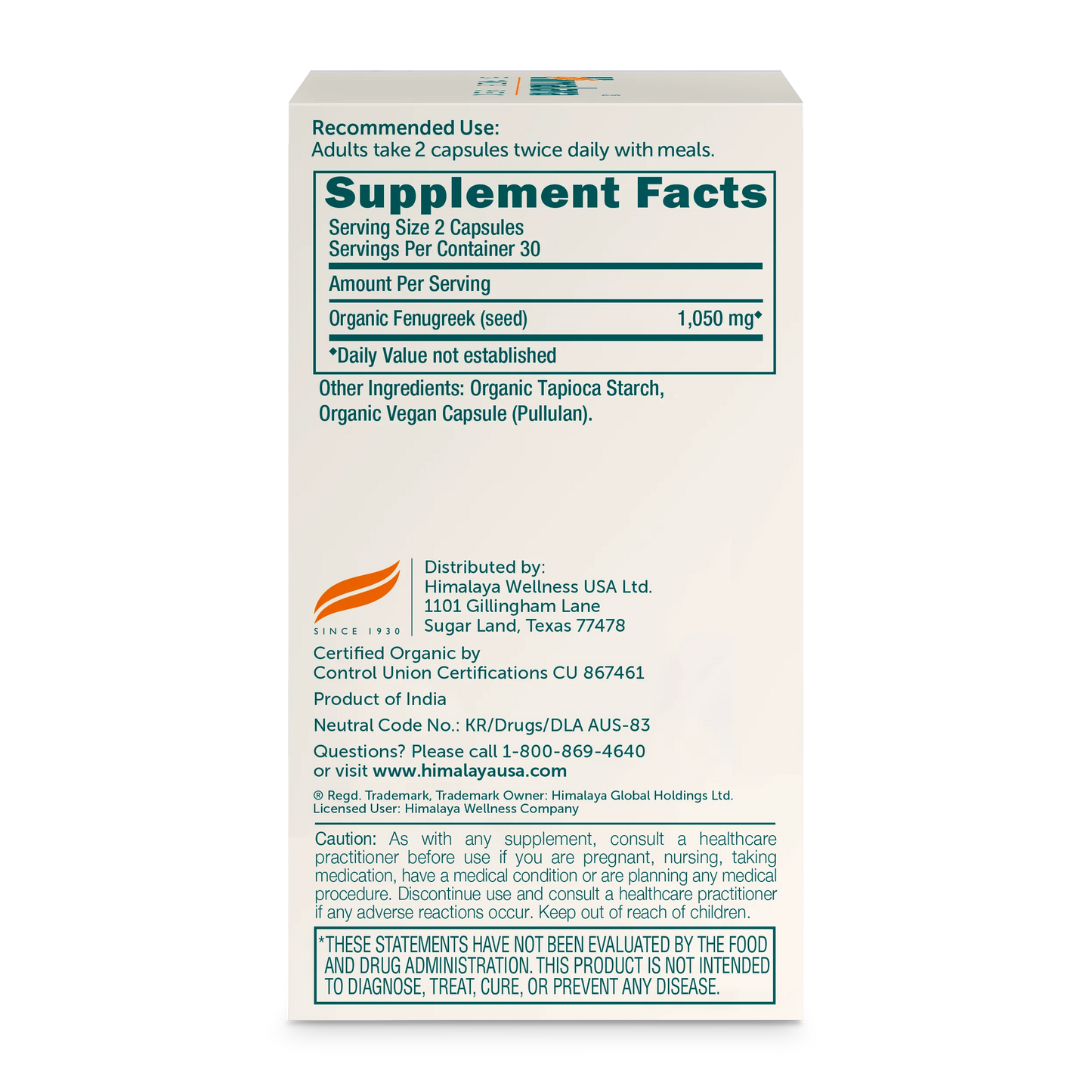 Organic Fenugreek