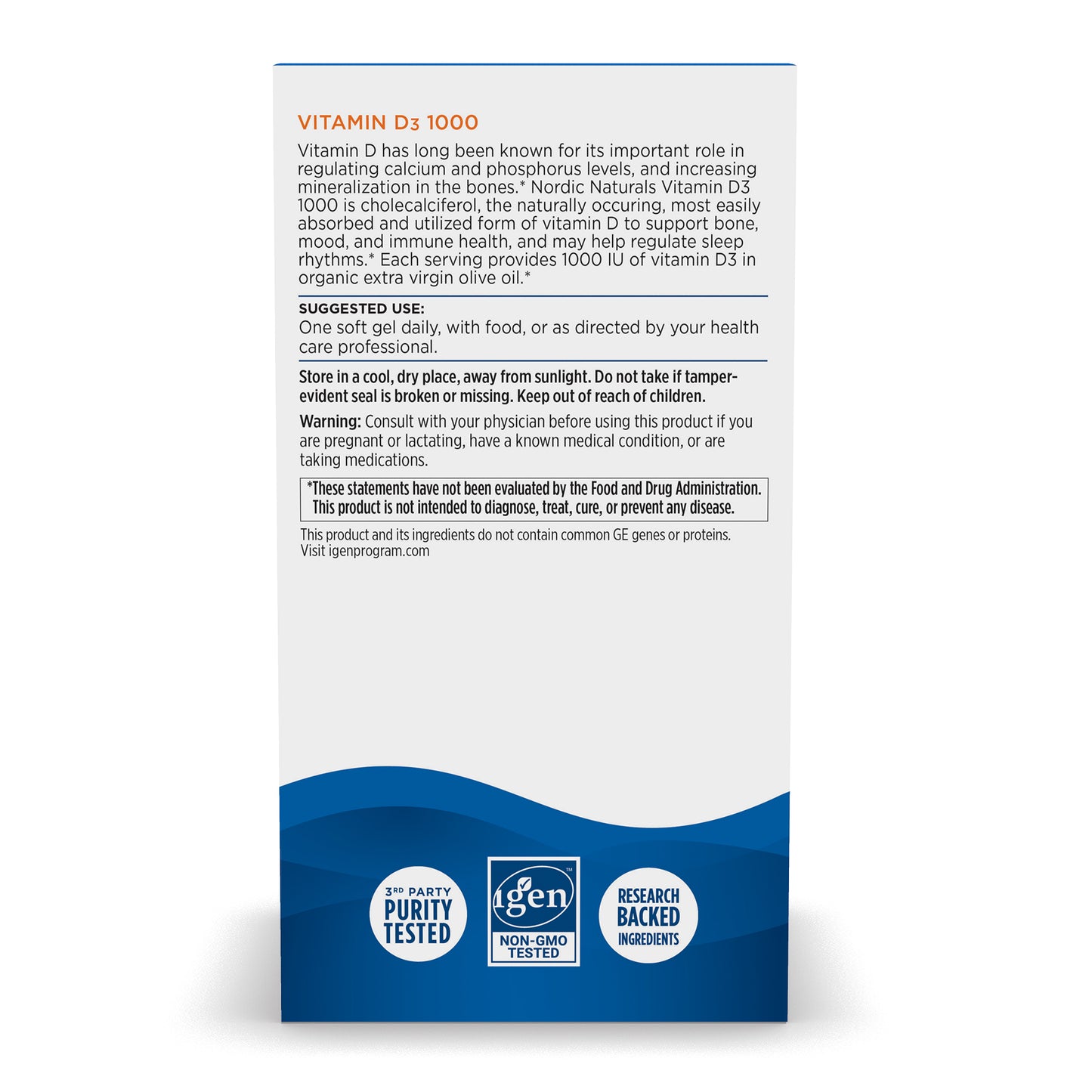 Vitamin D3, 1000 IU Orange - 120 softgels