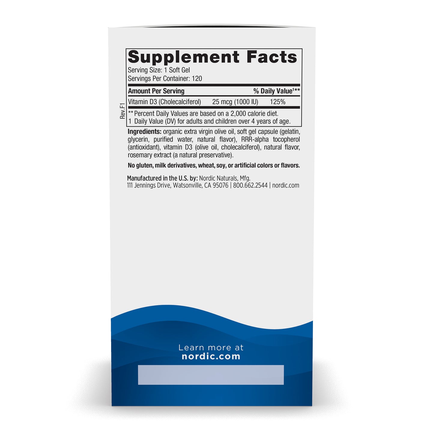 Vitamin D3, 1000 IU Orange - 120 softgels