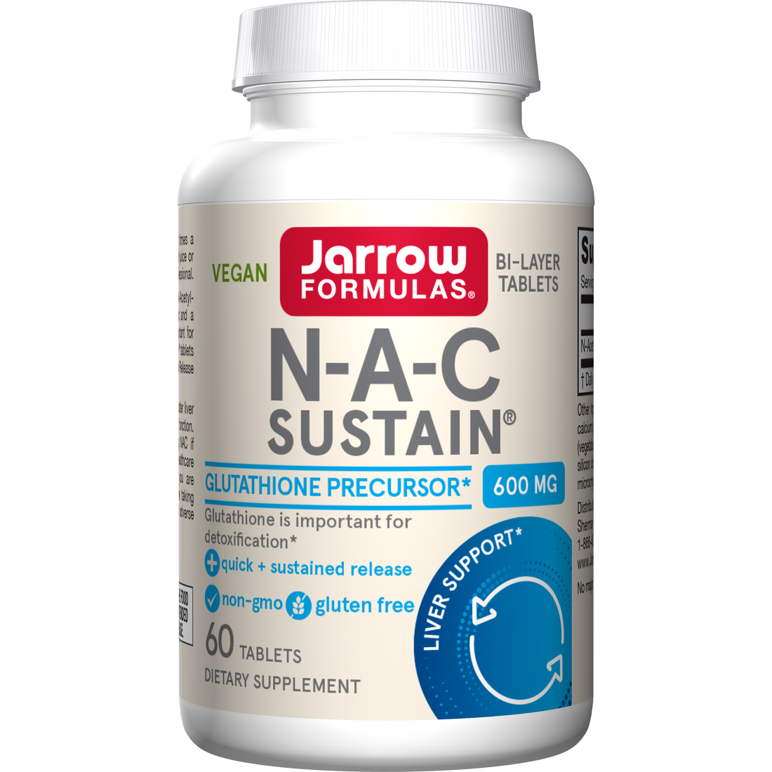 Jarrow Formulas N-A-C Sustain, 600mg - 60 tabs