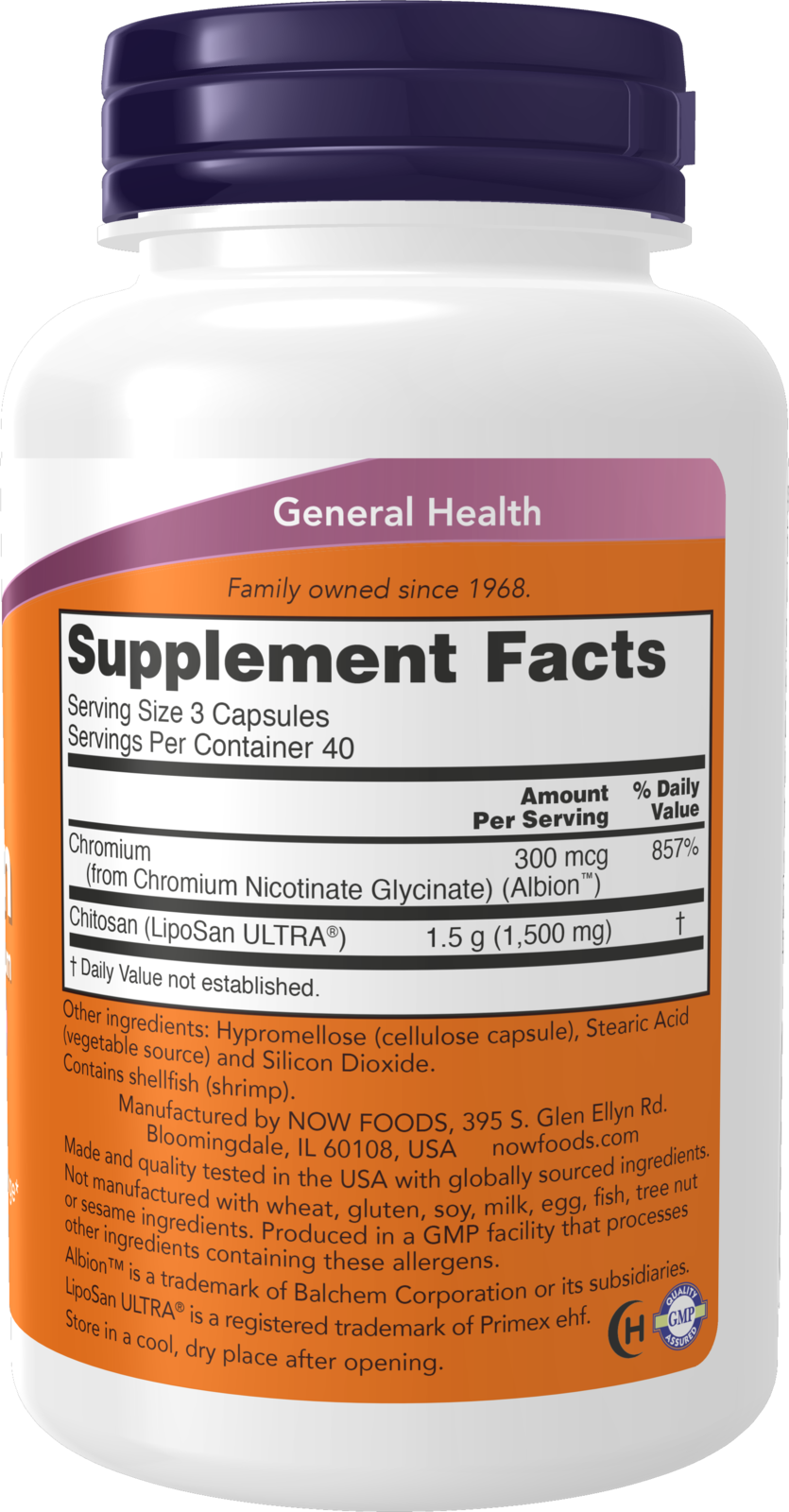 Chitosan, 500mg Plus Chromium - 240 vcaps