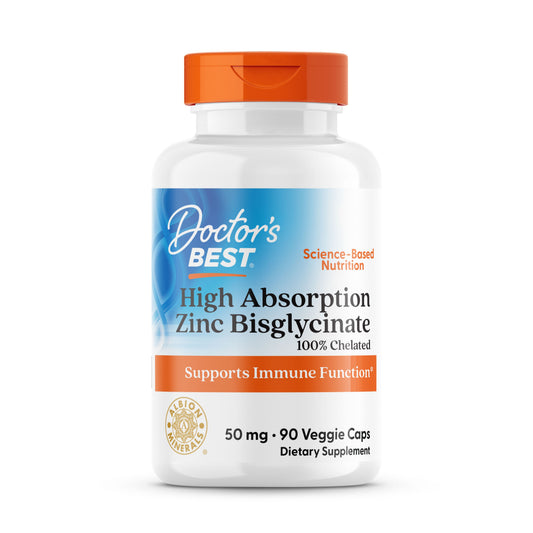High Absorption Zinc Bisglycinate, 50mg - 90 vcaps