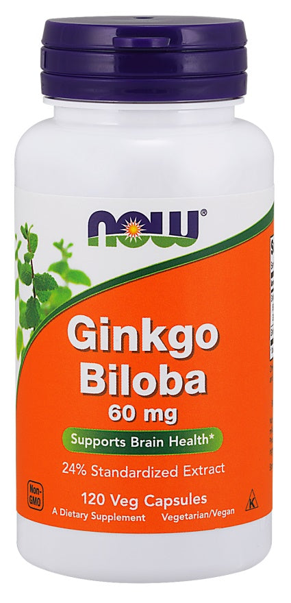 NOW Foods Ginkgo Biloba, 60mg - 120 vcaps - image 2