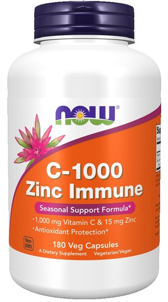 NOW Foods C-1000 Zinc Immune - 180 vcaps