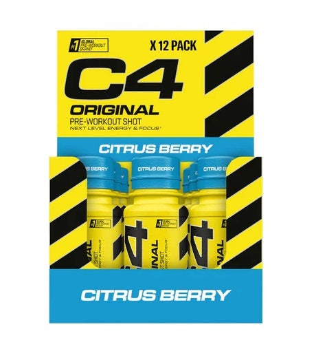 C4 Original Pre-Workout Shot, Millions Strawberry - 12 x 60 ml.
