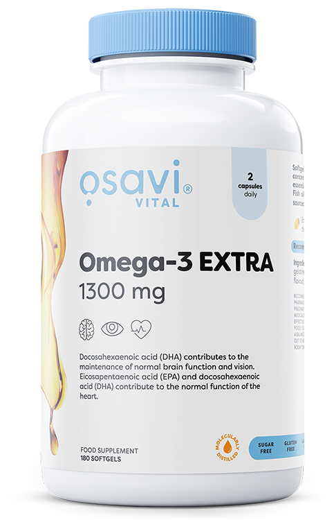 Osavi Omega-3 Extra Molecularly Distilled, 1300mg (Lemon) - 180 softgels - image 2