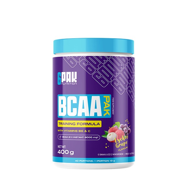 BCAA Pak, Lychee Grape - 400g - 6PAK 