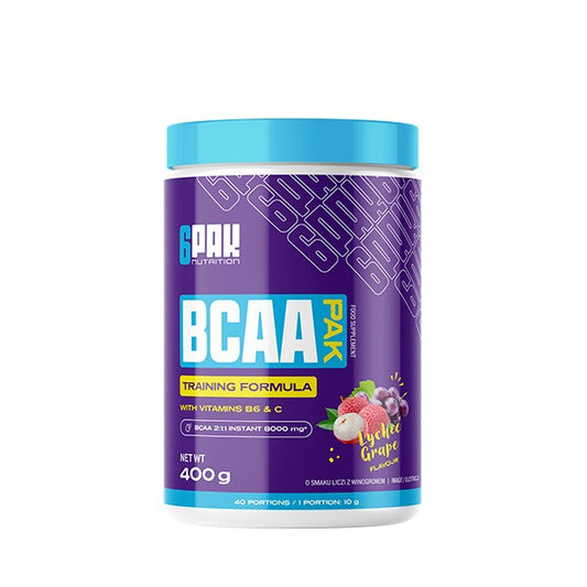 BCAA Pak, Lychee Grape - 400g - 6PAK 