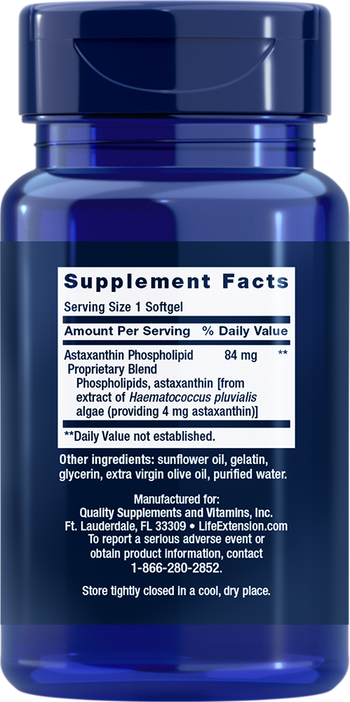 Astaxanthin with Phospholipids, 4mg - 30 softgels