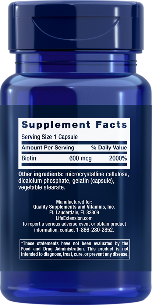 Biotin, 600mcg - 100 caps
