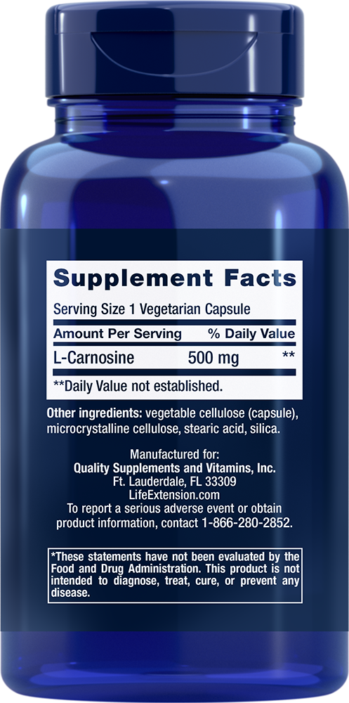 Carnosine, 500mg - 60 vcaps