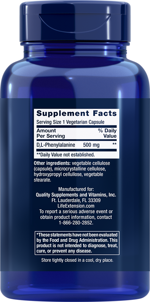 D L-Phenylalanine, 500mg - 100 vcaps