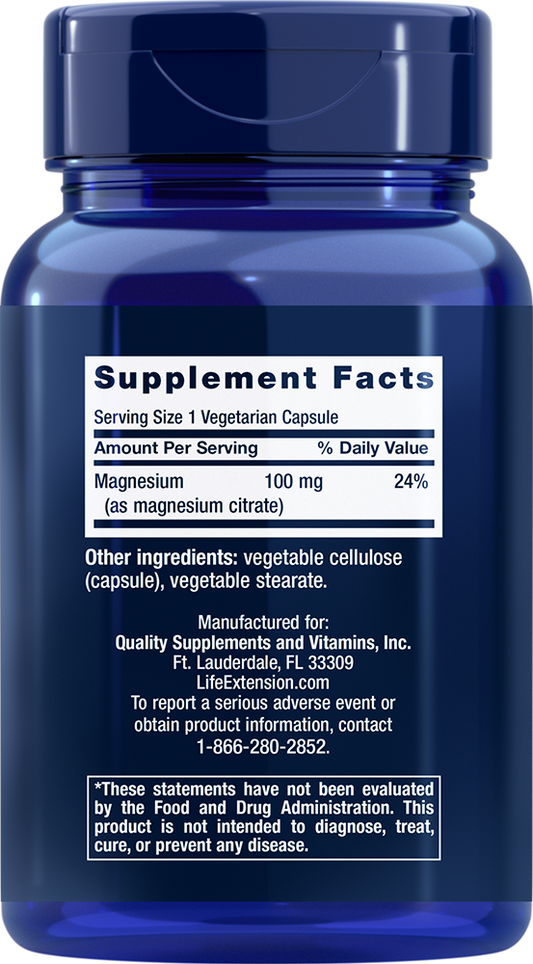Magnesium (Citrate), 100mg - 100 vcaps