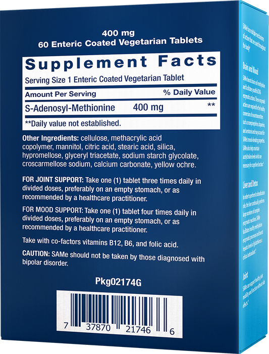 SAMe S-Adenosyl-Methionine, 400mg - 60 enteric coated tabs