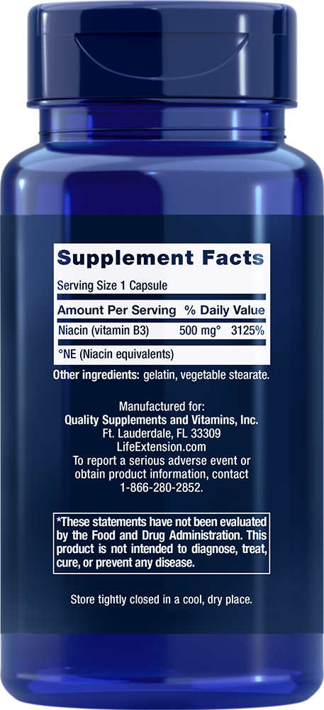Vitamin B3 Niacin, 500mg - 100 caps